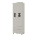 Ver imagem 2 de Guarda-Roupa Infantil 62cm 2 Portas com Vidro e 2 Gavetas Ternura Multimóveis MP4476 - Off White