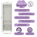 Ver imagem 3 de Guarda-Roupa Infantil 62cm 2 Portas com Vidro e 2 Gavetas Ternura Multimóveis MP4476 - Off White