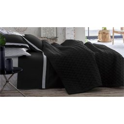 Jogo De Cama King 4 Peças 300 Fios Preto - Naturalle - 1
