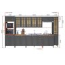 Cozinha Modulada Completa Monaco Vidro Reflecta 20 Portas 2 Gavetas Chumbo Spazio Móveis - 4