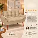 Ver imagem 7 de Sofá Namoradeira Opala Decorativo para Sala de Estar Bege