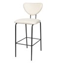 Ver imagem 1 de Banqueta Alta Estofada para Bancada e Cozinha Decorativa Alto Conforto Vitta Preto/Linho Off White