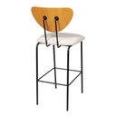 Ver mais imagens de Banqueta Alta Estofada para Bancada e Cozinha Decorativa Alto Conforto Vitta Preto/Linho Off White