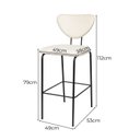Ver imagem 3 de Banqueta Alta Estofada para Bancada e Cozinha Decorativa Alto Conforto Vitta Preto/Linho Off White