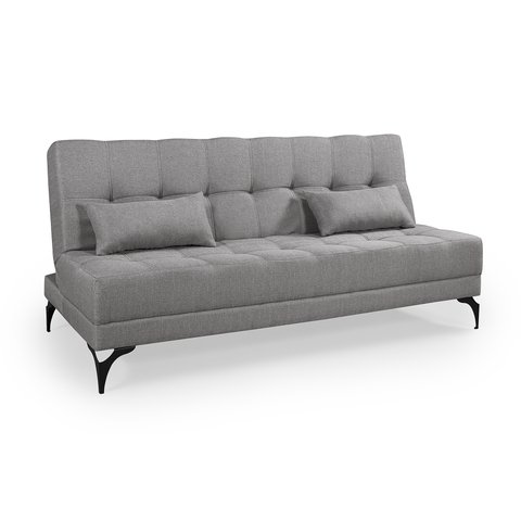 Sofá Cama Solteiro Nevada Reclinavel Revestimento Linho Pes em Ferro