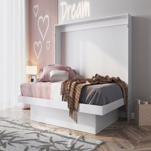 Cama Articulável Casal Latino Vira Mesa de Trabalho Branco Ce140 Art In Móveis