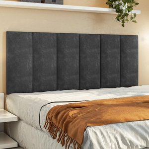 Cabeceira Box Estofada 160cm X 58cm Queen Modelo Julia Preto