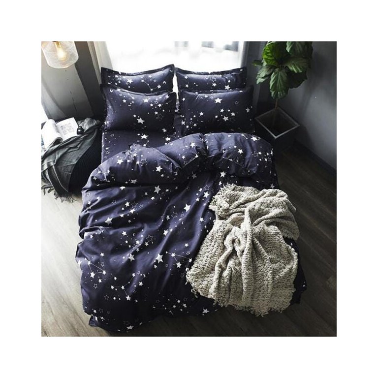 Jogo De Cama Casal Super King Completo 6 Peças Edredom Star