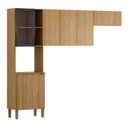 Ver imagem 2 de Cozinha Compacta 3 Peças 6 Portas 100% MDF sem Balcão Vert Plus Freijó/ Preto