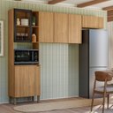 Ver imagem 1 de Cozinha Compacta 3 Peças 6 Portas 100% MDF sem Balcão Vert Plus Freijó/ Preto