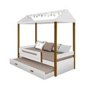 Ver imagem 3 de Bicama Solteiro Infantil Sara Com Luzes Led - Branco/Amêndoa