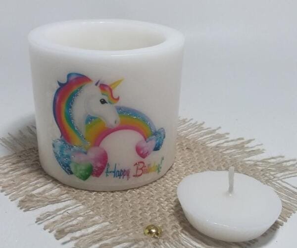 Vela Luminária Redonda Unicórnio Kit 6 Unidades - 2