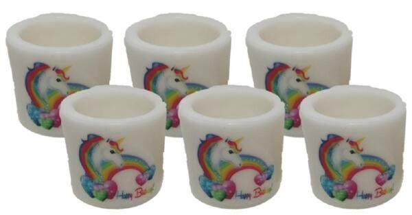 Vela Luminária Redonda Unicórnio Kit 6 Unidades - 1