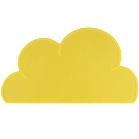 Lugar Americano para Bebê Nuvem Silicone Impermeável 47x26cm Amarelo