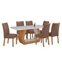 Ver imagem 2 de Conjunto Sala de Jantar Mesa Easy Tower 170x90cm Mdf/vidro com 6 Cadeiras Confort Couro Avelã