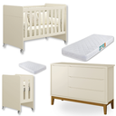 Ver imagem 1 de Quarto de Bebê Berço Evolution + Cômoda 1 Porta 3 Gavetas Classic Areia + 2 Colchões