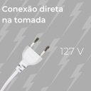 Ver imagem 2 de Fita Led 3528 10m 120 Leds/m Branco Quente 3k Ac127v Ip44 C/ Conector Tomada
