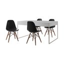 Ver imagem 6 de Mesa Jantar Industrial Retangular Filadélfia Branca 137x90cm Base Ferro Branco com 4 Cadeiras