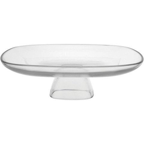 Libbey Aviva Prato Bolo 9x31x31cm Vidro Transp com Pé