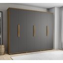 Ver imagem 2 de Guarda-roupa Casal 6 Portas 4 Gavetas Cinamomo com Grafite Canadá - Rv Móveis
