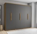 Ver imagem 2 de Guarda-roupa Casal 6 Portas 4 Gavetas Cinamomo com Grafite Canadá - Rv Móveis