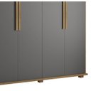 Ver imagem 4 de Guarda-roupa Casal 6 Portas 4 Gavetas Cinamomo com Grafite Canadá - Rv Móveis
