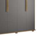 Ver imagem 4 de Guarda-roupa Casal 6 Portas 4 Gavetas Cinamomo com Grafite Canadá - Rv Móveis