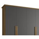 Ver imagem 3 de Guarda-roupa Casal 6 Portas 4 Gavetas Cinamomo com Grafite Canadá - Rv Móveis