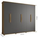 Ver imagem 6 de Guarda-roupa Casal 6 Portas 4 Gavetas Cinamomo com Grafite Canadá - Rv Móveis
