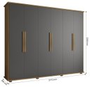 Ver imagem 6 de Guarda-roupa Casal 6 Portas 4 Gavetas Cinamomo com Grafite Canadá - Rv Móveis