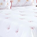 Ver imagem 2 de Colcha Casal Queen Coleção Borboletas 03 Pçs Branco/Vermelho