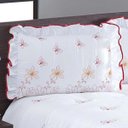 Ver imagem 4 de Colcha Casal Queen Coleção Borboletas 03 Pçs Branco/Vermelho