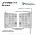 Ver imagem 4 de Guarda-Roupa Closet de Canto 522 cm 8 Gavetas Branco Venus Madesa