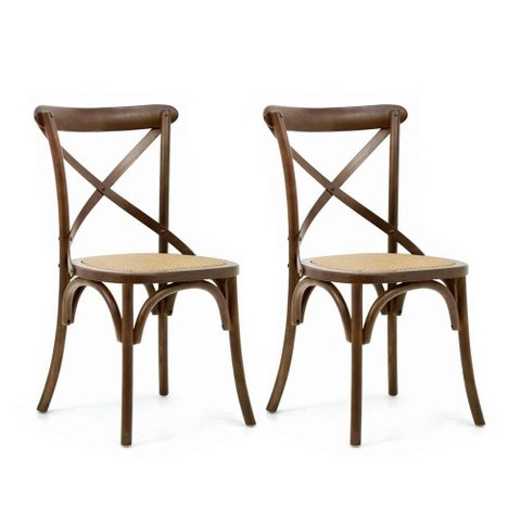 Cadeira Paris de Madeira de Carvalho Canela - 2 cadeiras