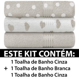 Kit 3 Toalhas de Banho 100 Algodão Prisma Dohler - 3