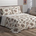 Ver imagem 1 de Cobre Leito Casal Queen Fascinio 03 Peças - Floral Tabaco