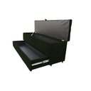Ver imagem 1 de Recamier Puff Baú Sapateira com Gaveta 1,38cm para Cama Box Padrão - Preto