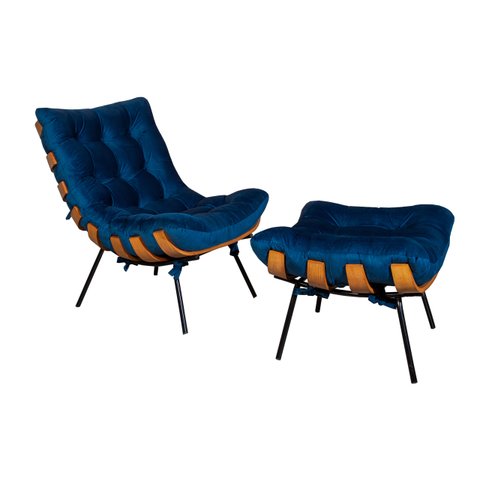 Poltrona Costela Luxo com Puff Dora Bela - 0129