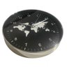 Relógio Parede Sala Escritório Cromado Mapa Continente Preto Wincy Relógio Decorativo, Relógio Parad - 4
