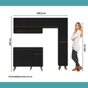Ver imagem 7 de Armário de Cozinha Completa Atlanta Slim Preto Touch