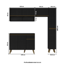 Ver imagem 4 de Armário de Cozinha Completa Atlanta Slim Preto Touch