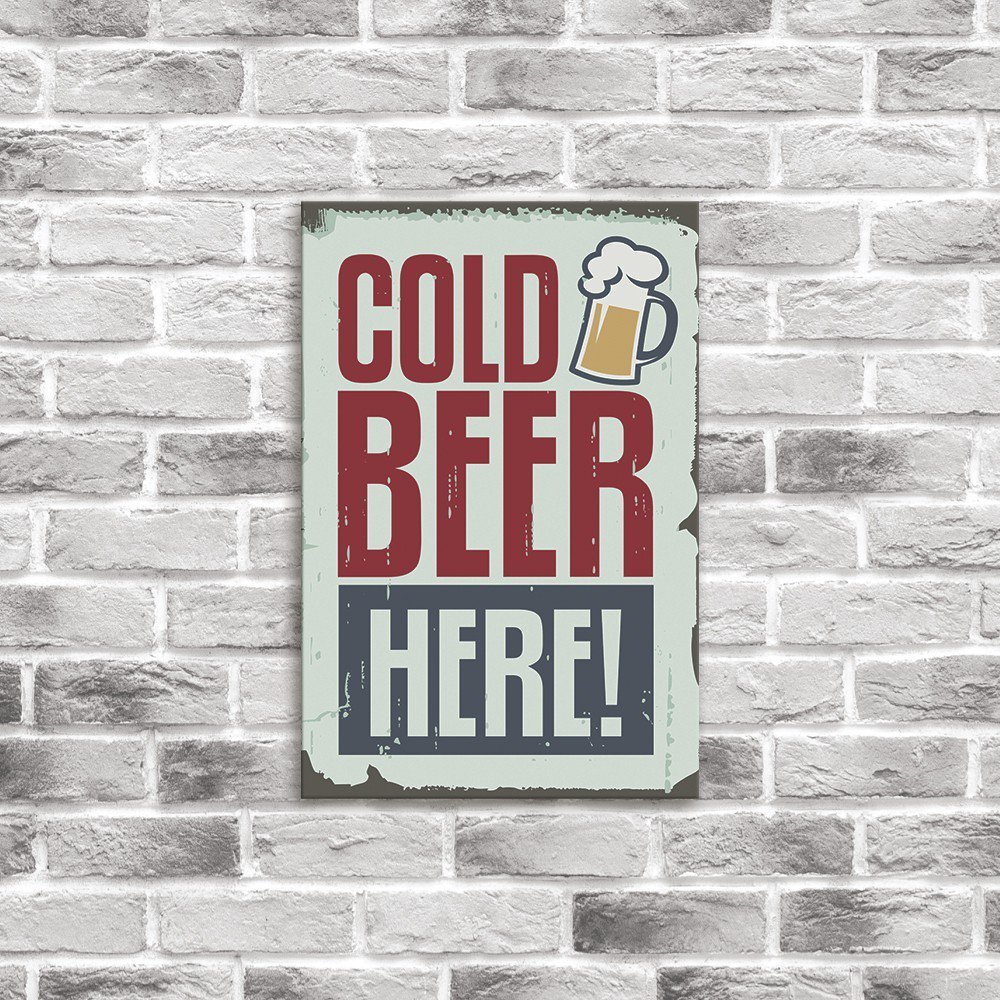 Placa Decorativa em MDF Cold Beer Here 20x30 - 2
