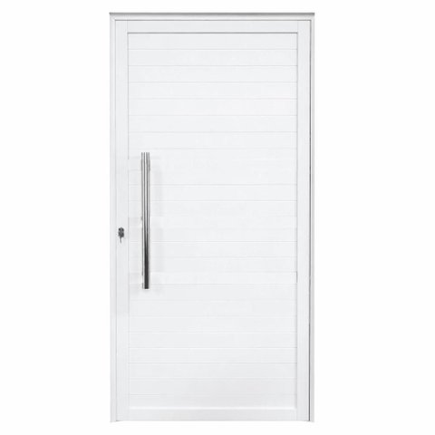 Porta de Giro Alumínio Branco Lambril c/Puxador 80cm Maxx - 210x80 - Direita
