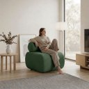 Ver imagem 3 de Poltrona Decorativa para Sala KIT2 Orgânica 60 cm Base Fixa Nara Bouclê D03 - D'Rossi