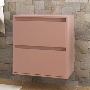 Gabinete para Banheiro 60cm Mdf Branco Dubai - On Móveis Cor:salmão