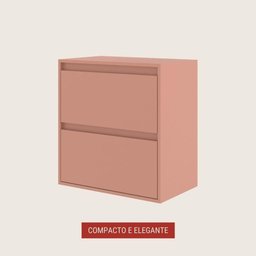Gabinete para Banheiro 60cm Mdf Branco Dubai - On Móveis Cor:salmão - 6