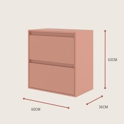 Gabinete para Banheiro 60cm Mdf Branco Dubai - On Móveis Cor:salmão - 5