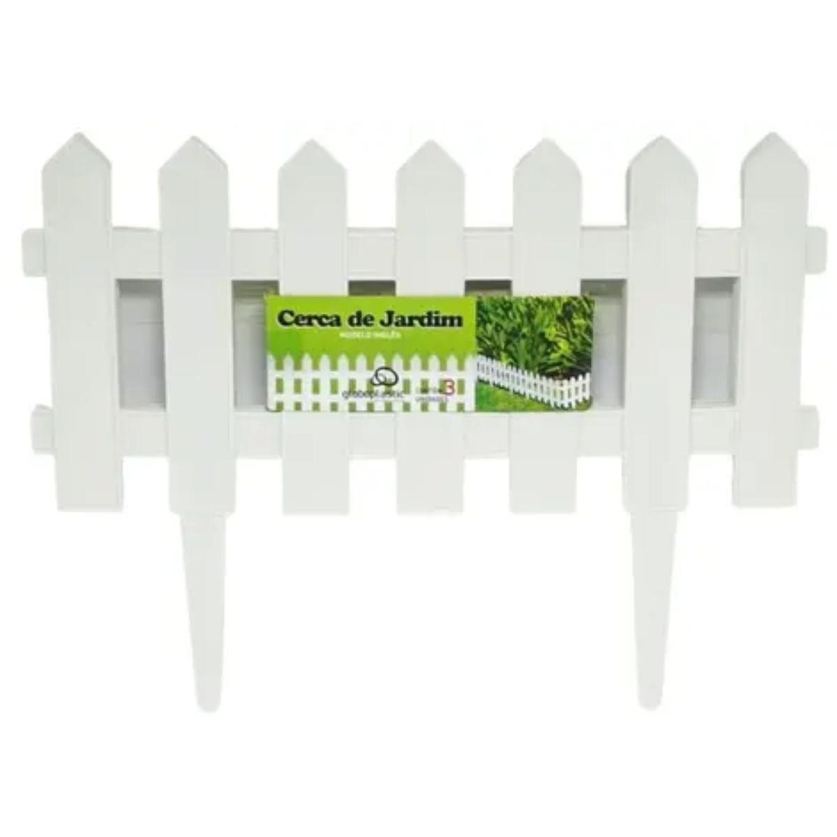 Kit 6 Cercas Decorativa Jardim de Plástico Branco - 2