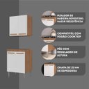 Ver imagem 4 de Balcão Multiuso Cooktop Joia 60cm + Modulo Aereo Madeirado/Branco