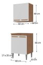 Ver imagem 3 de Balcão Multiuso Cooktop Joia 60cm + Modulo Aereo Madeirado/Branco
